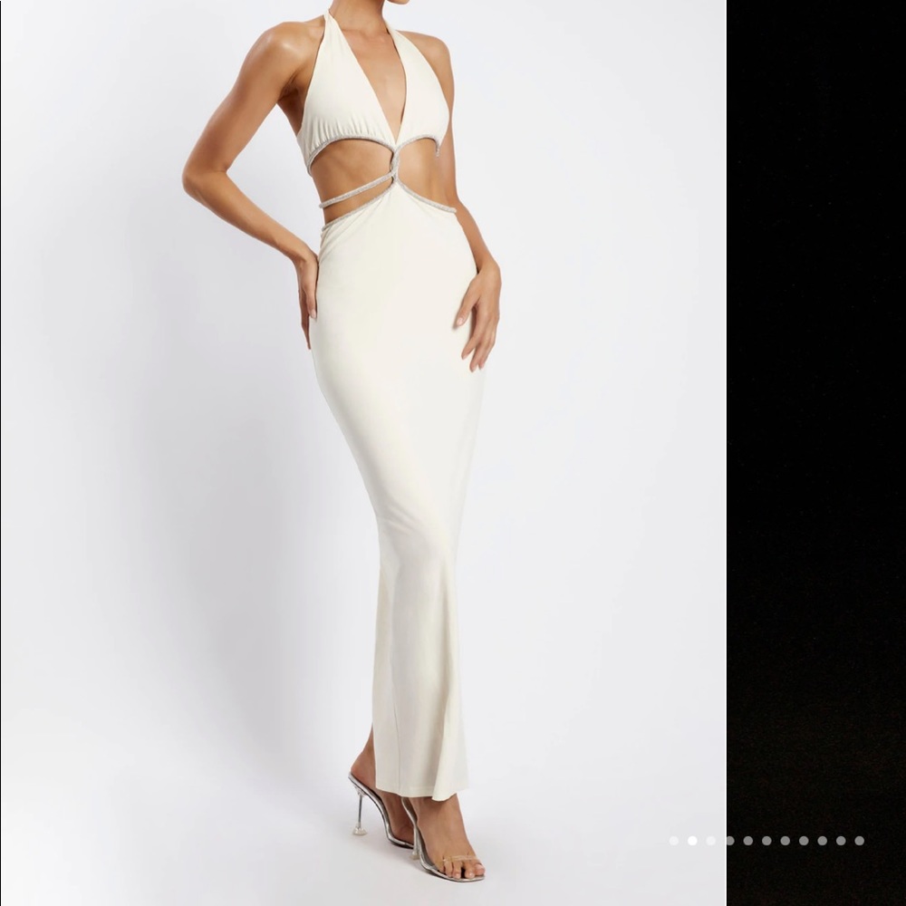Nicha Diamante Cut Out Midi Dress